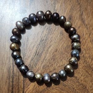 Handmade Grays And Browns Cultured Pearl Bracelet